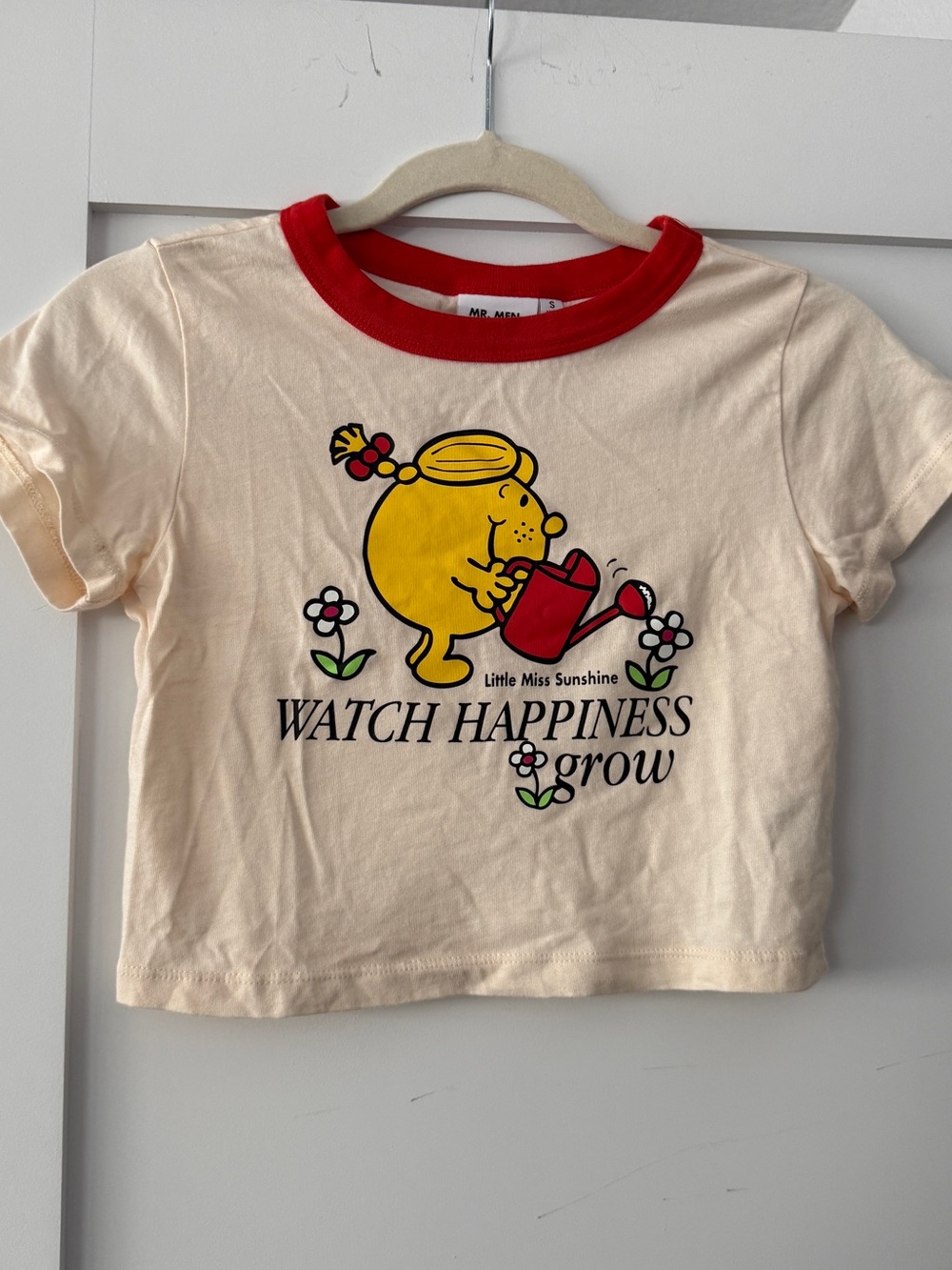 Little Miss Sunshine "Watch Happiness Grow" Cream & Red Tee